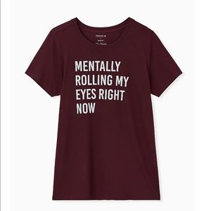 ROLLING MY EYES SLIM FIT CREW TEE BURGUNDY PURPLE